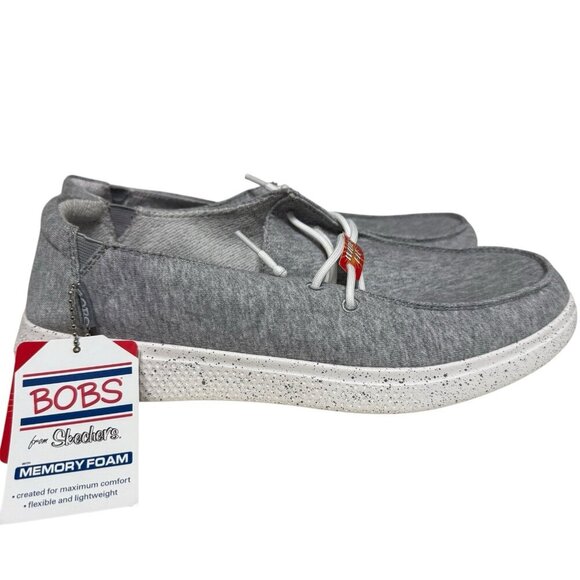 Bobs From Skechers113450W Gray Slip On Comfort Loafer Size 10 Wide Fit Textile - Picture 3 of 7
